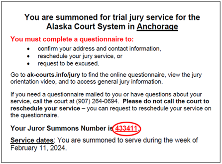 Jury Service Reminder Postcard Back